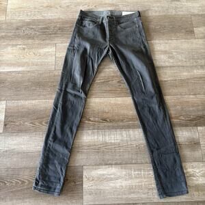 Rag & Bone Jeans Mens 30x33 Coated Grey Fit 1 Skinny Button Fly Stretch Denim